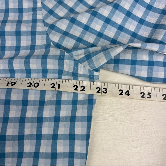 Mizzen+Main Leeward Shirt Mens Large Trim Blue White Check Long Sleeve Stretch - Picture 4 of 6